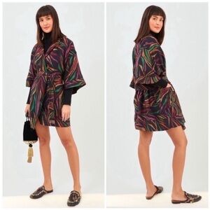 Farm Rio Shinny Zebra Mini Wrap Dress